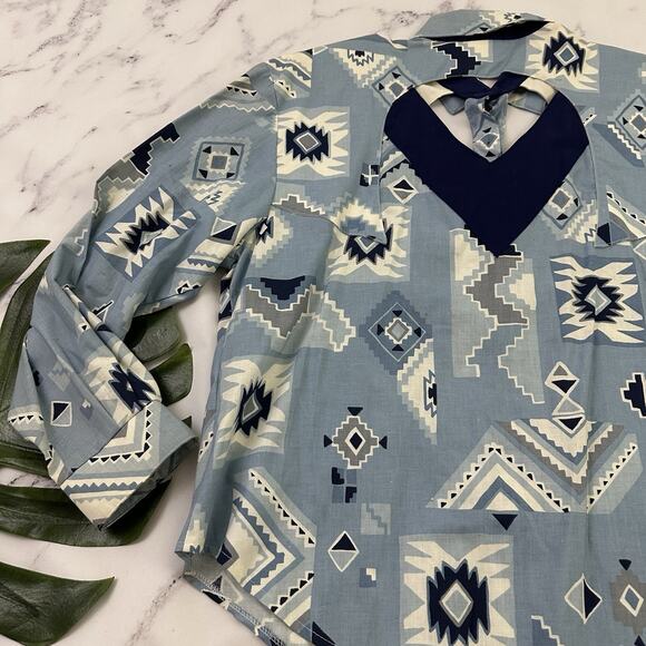 Rough Rider Womens Vintage 90s Western Shirt Size XL Blue White Cutouts Country - Picture 13 of 14